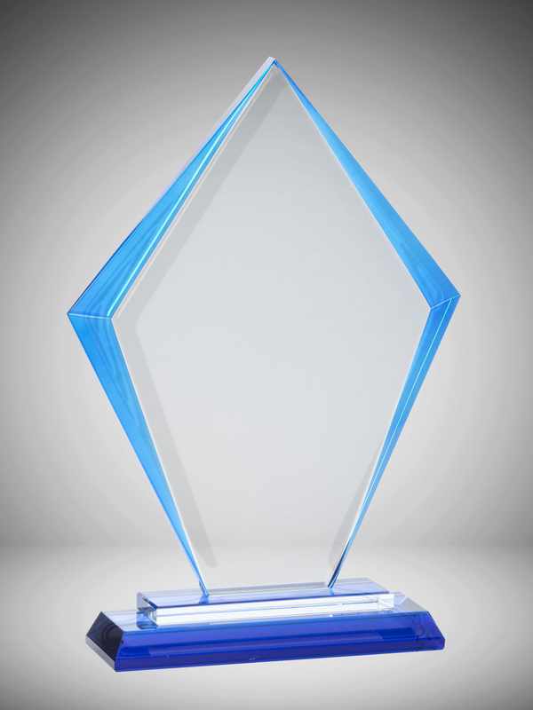 Blue Edged Glass Arrowhead