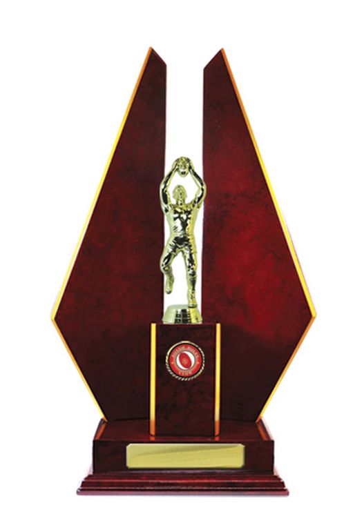 Timber Double Wing AFL Trophy with 25mm Centre