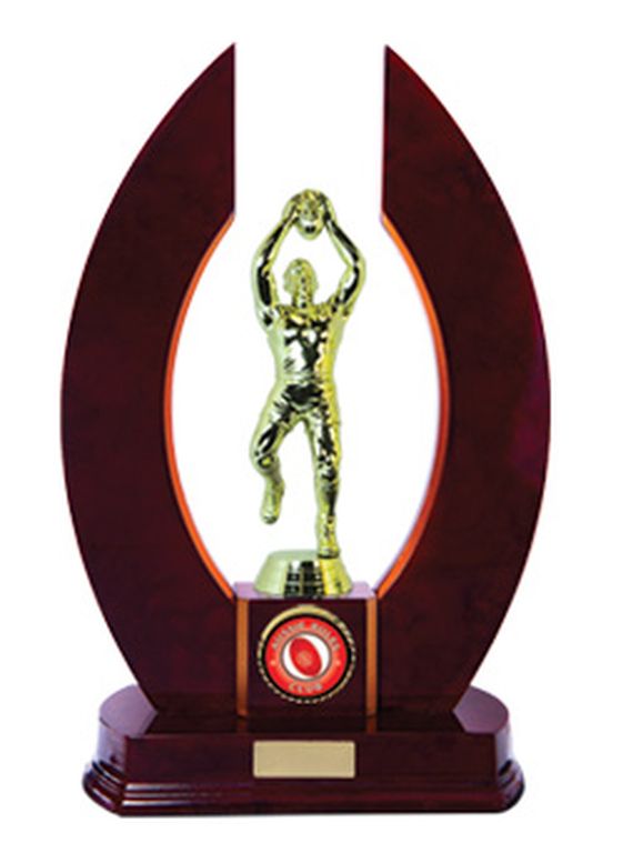 Horseshoe Timber AFL Trophy with 25mm Centre