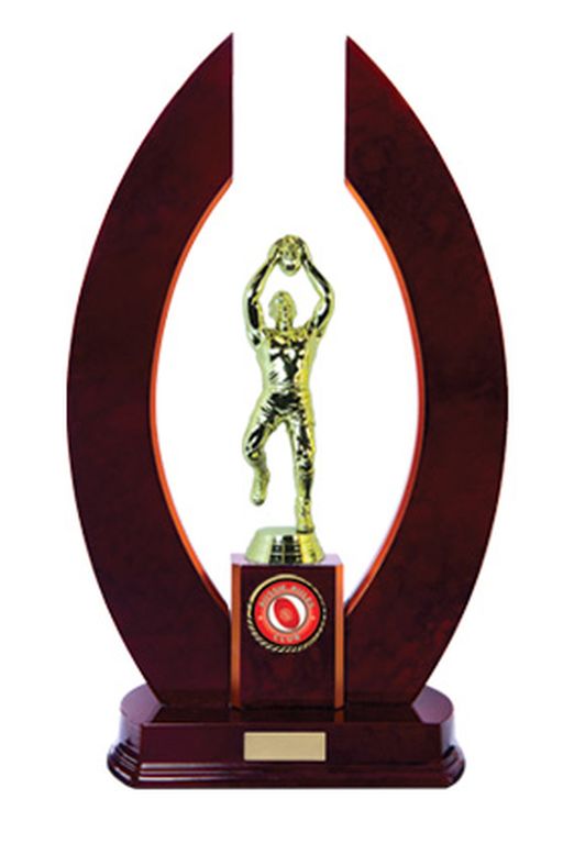 Horseshoe Timber AFL Trophy with 25mm Centre
