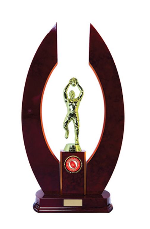 Horseshoe Timber AFL Trophy with 25mm Centre