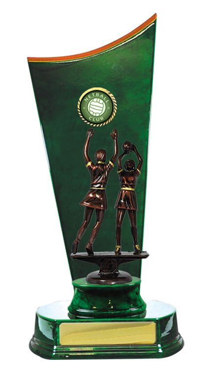 Timber Backstand Netball Trophy with 25mm Centre