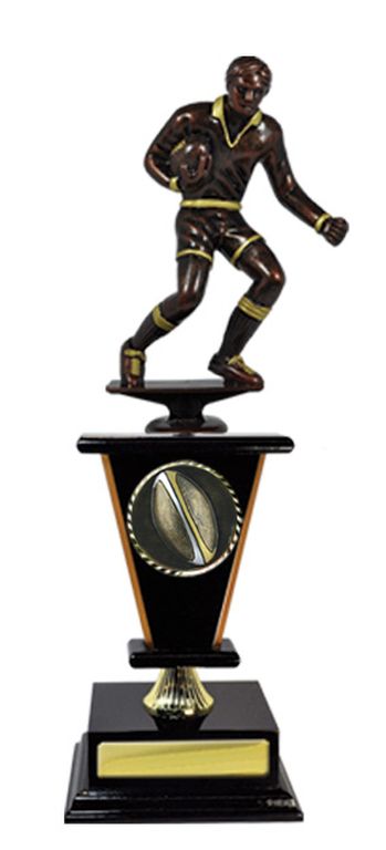 Timber Wedge Rugby trophy With 50mm Centre