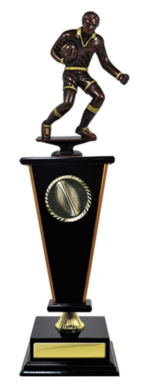 Timber Wedge Rugby trophy With 50mm Centre