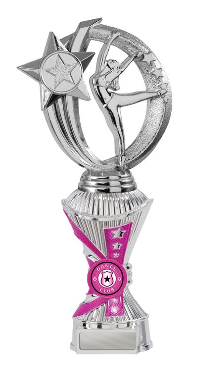 Silver/Pink Gymnastics Trophy with 25mm Centre
