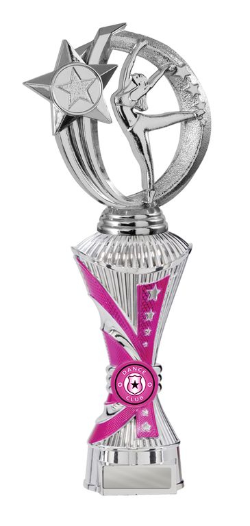 Silver/Pink Gymnastics Trophy with 25mm Centre