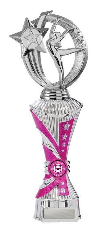Silver/Pink Gymnastics Trophy with 25mm Centre