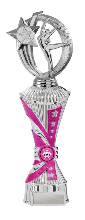 Silver/Pink Gymnastics Trophy with 25mm Centre