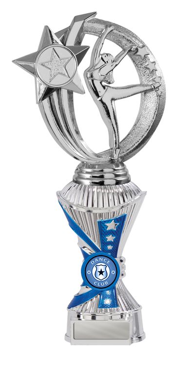 Silver/Blue Gymnastics Trophy with 25mm Centre