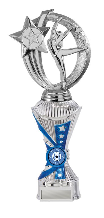 Silver/Blue Gymnastics Trophy with 25mm Centre