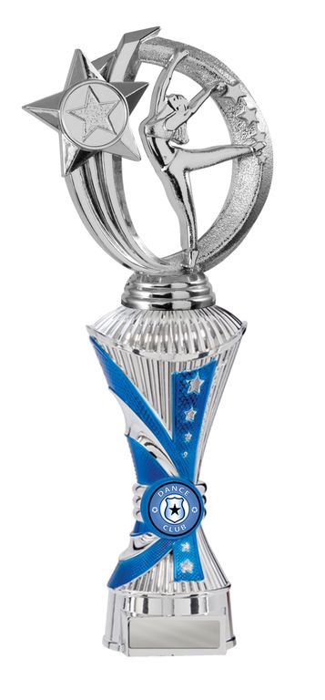 Silver/Blue Gymnastics Trophy with 25mm Centre