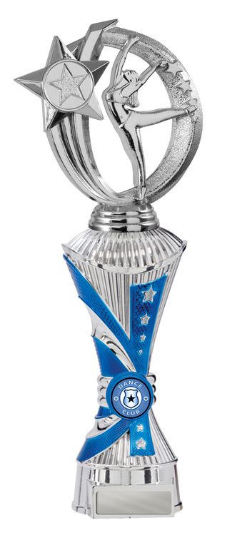 Silver/Blue Gymnastics Trophy with 25mm Centre