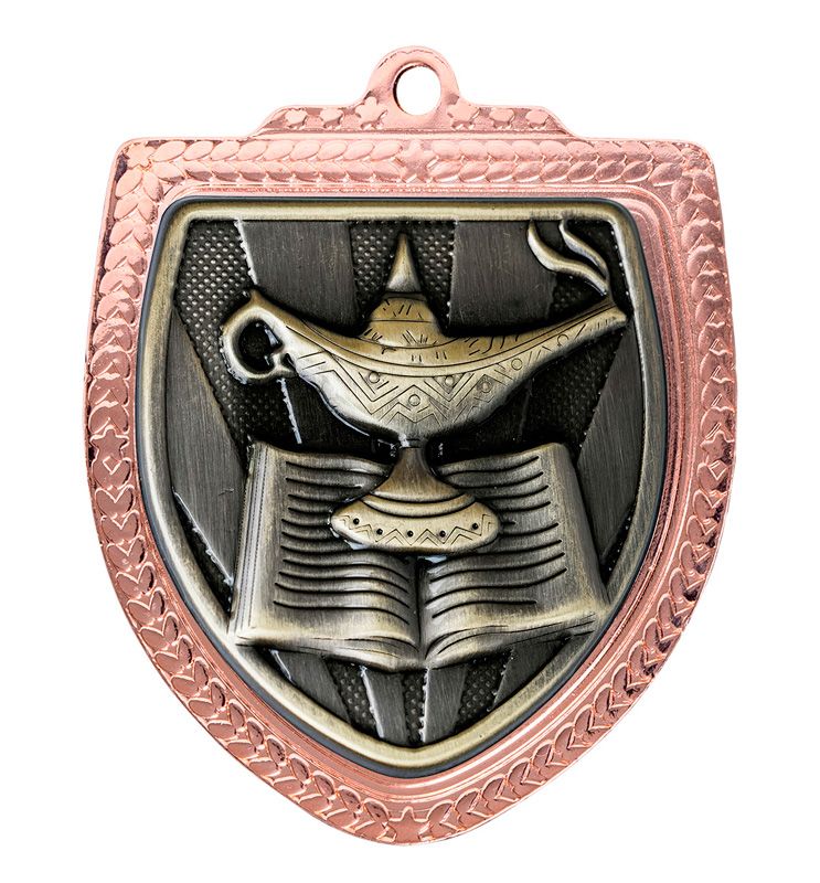 Shield Lamp of Knowledge Schools Gold Medal 80mm