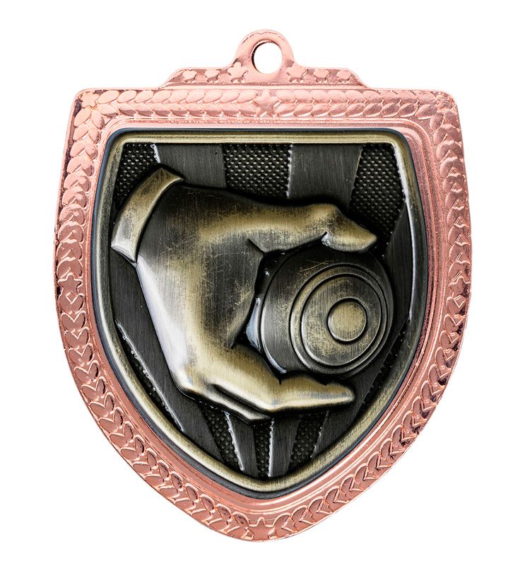 Shield Lawn Bowls Gold Medal 80mm
