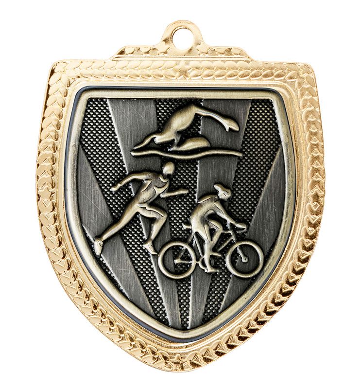 Shield Triathlon Gold Medal 80mm