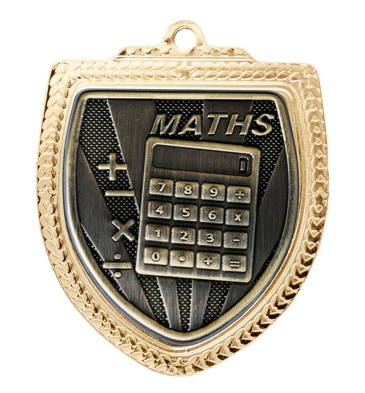 Shield Maths Schools Gold Medal 80mm