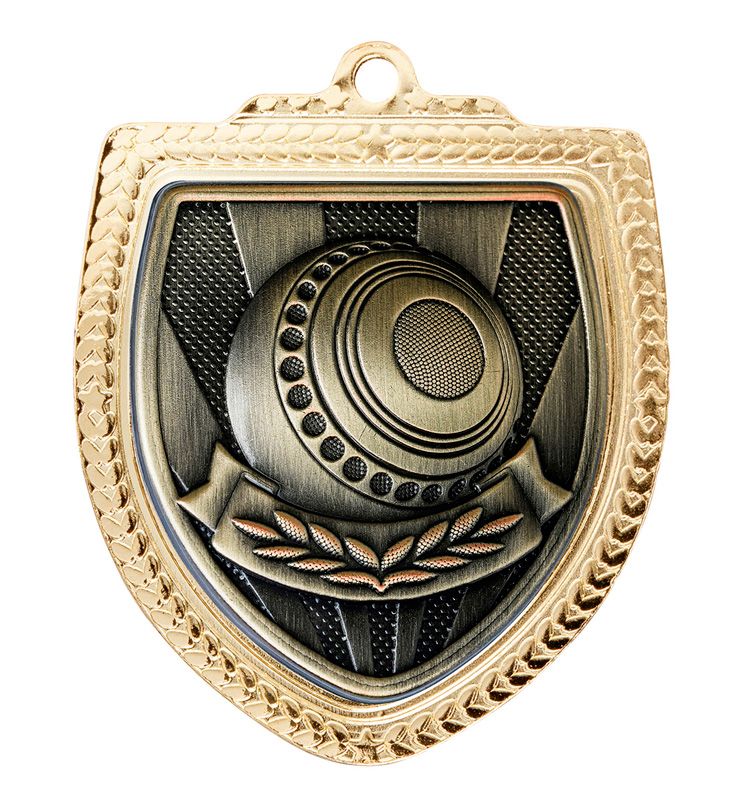 Shield Lawn Bowls Ball Gold Medal 80mm