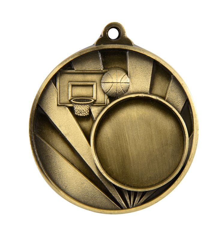 Bball 25mm Basketball Bronze Medal 50mm