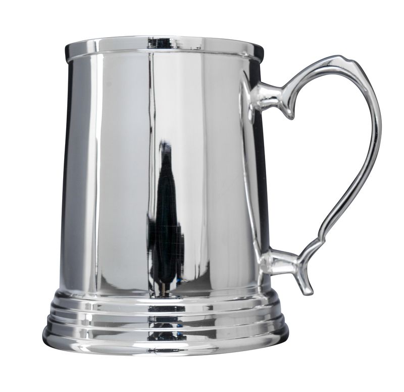 Shiny Silver Small Edwardian Tankard Drinkware