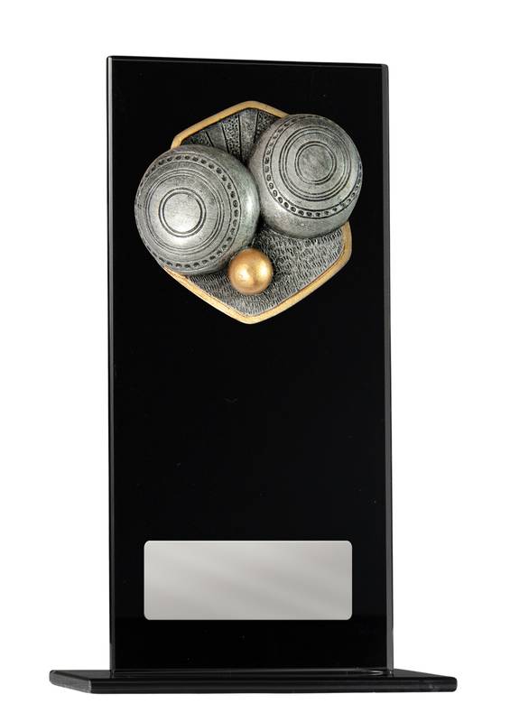 Lawn Bowls Glass Trophy 160mm