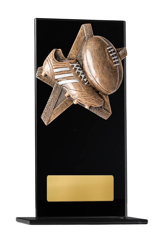 Aussie Rules Glass Trophy 160mm