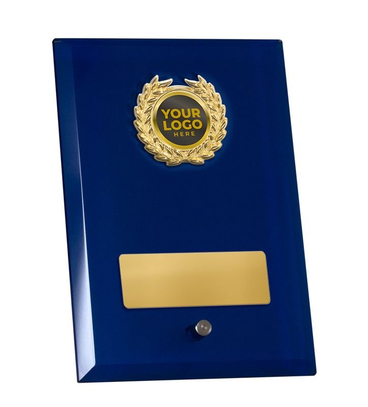 Blue Glass with Trim Glass Award 205mm