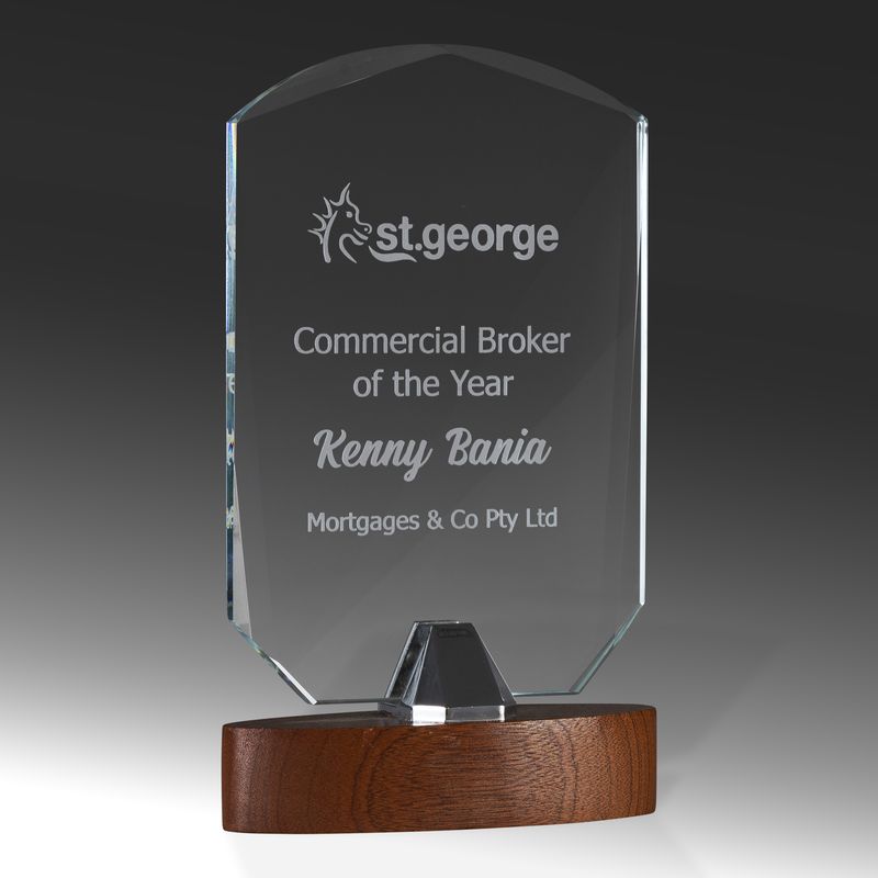 Glass Timber Base Glass Award 190mm