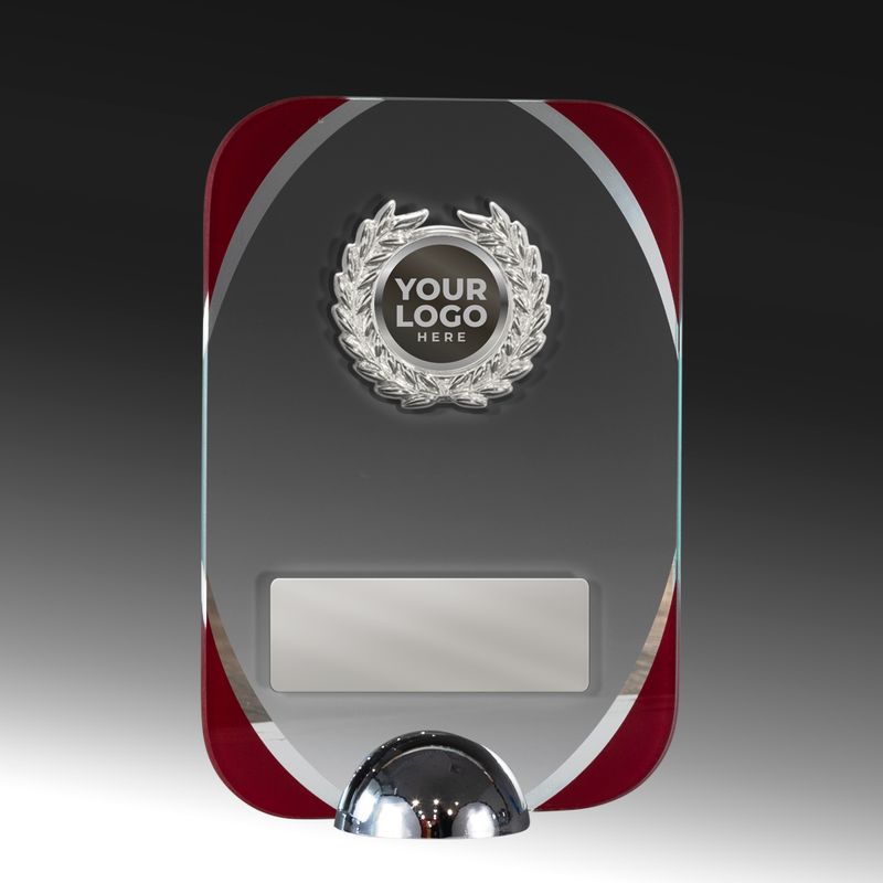 Clear Red Glass with Trim Glass Award 200mm
