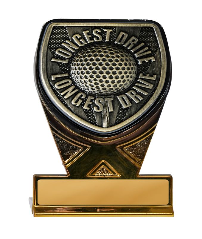 Gold Longest Drive Golf Trophy 175mm