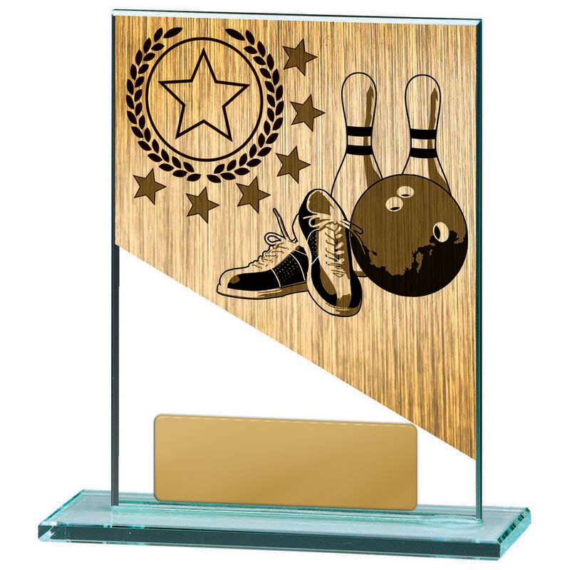 Ten Pin Bowling Glass Trophy 150mm