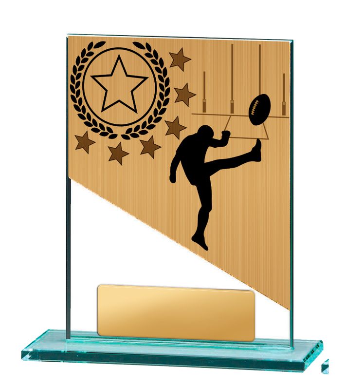 Aussie Rules Glass Trophy 150mm