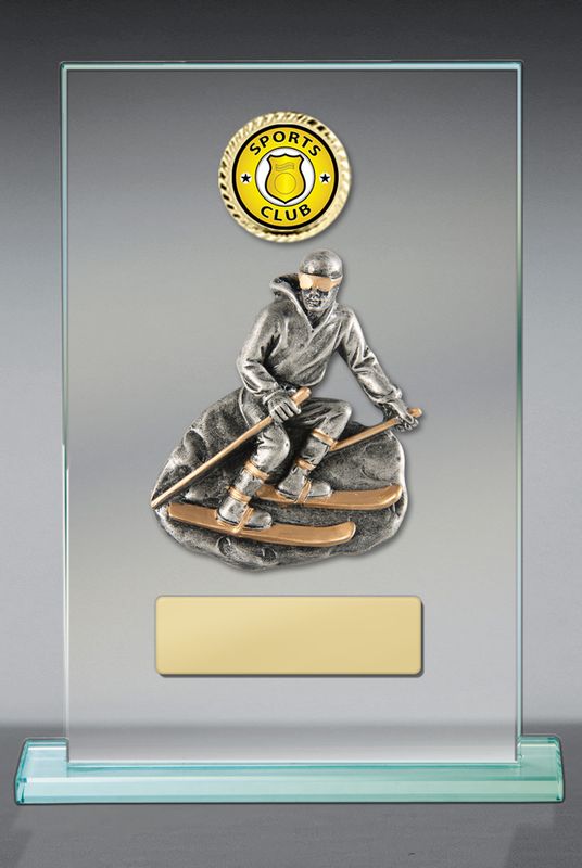 Skiing Glass Trophy 150mm