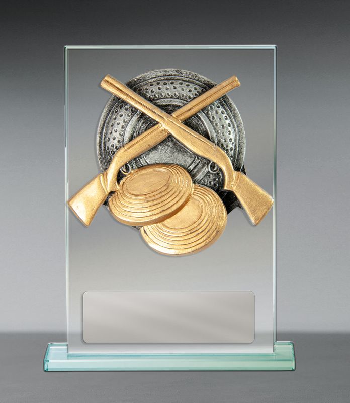 Clay Pigeon Shooting Glass Trophy 170mm