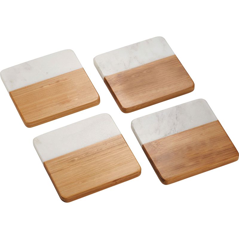 Marble and Bamboo Coaster Coasters Promotional Gift 102mm