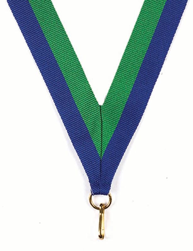 Royal Blue Green Ribbon