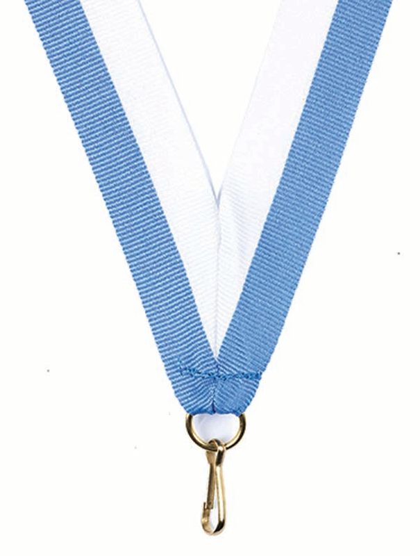 Sky Blue White Ribbon