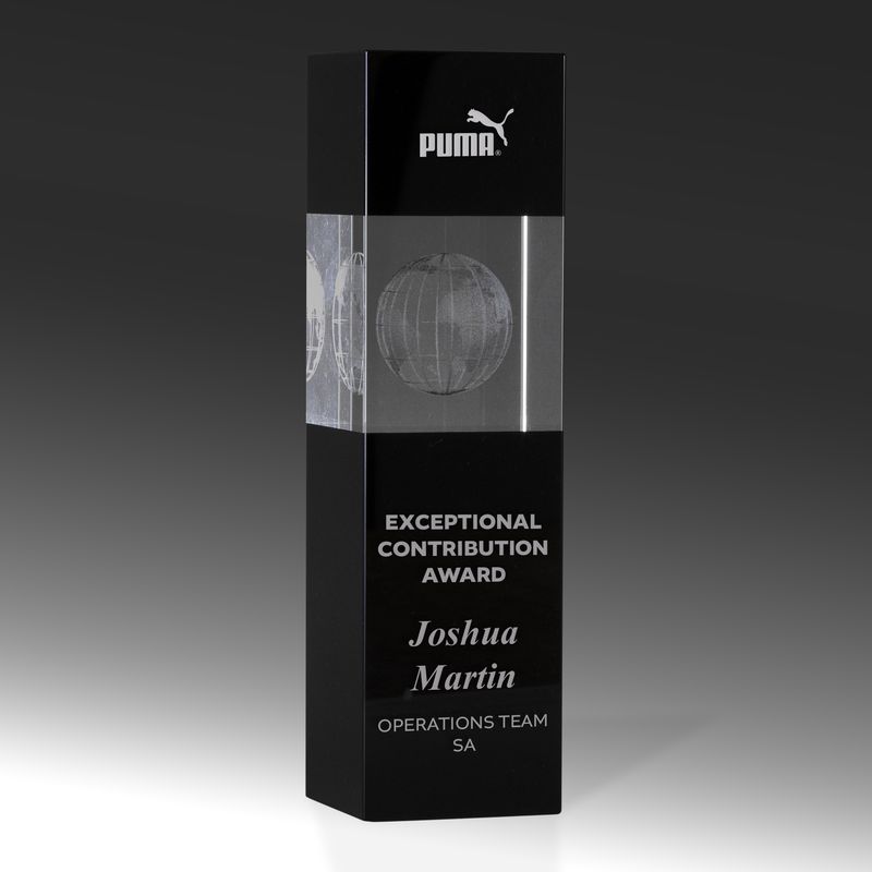 Black Crystal Globe Crystal Award 180mm