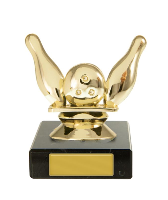 Ten Pin Bowling on Base Ten Pin Bowling Trophy 80mm